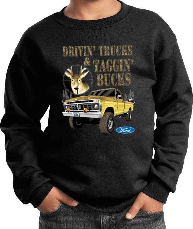 Today's Special Kids Ford F-150 Sweatshirt Driving Trucks Tagging Bucks