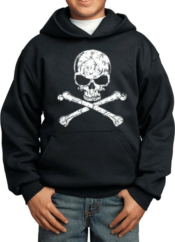 Price Reduction Kids Halloween Hoodie White Distressed Skull