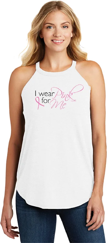 Special Savings Ladies Breast Cancer Tri Rocker Tanktop I Wear Pink for Me