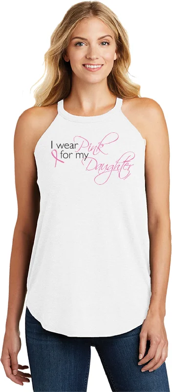 Lowest Price Ladies Breast Cancer Tri Rocker Tanktop I Wear Pink For My Daughter