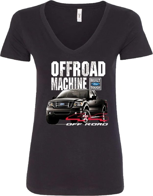 Weekend Deal Ladies Ford F-150 V-Neck Shirt Off Road Machine
