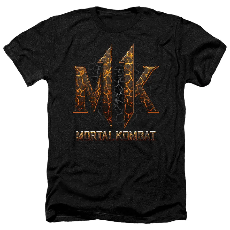 Blowout Deals Mortal Kombat 11 Heather T-Shirt Lava Logo Black Tee