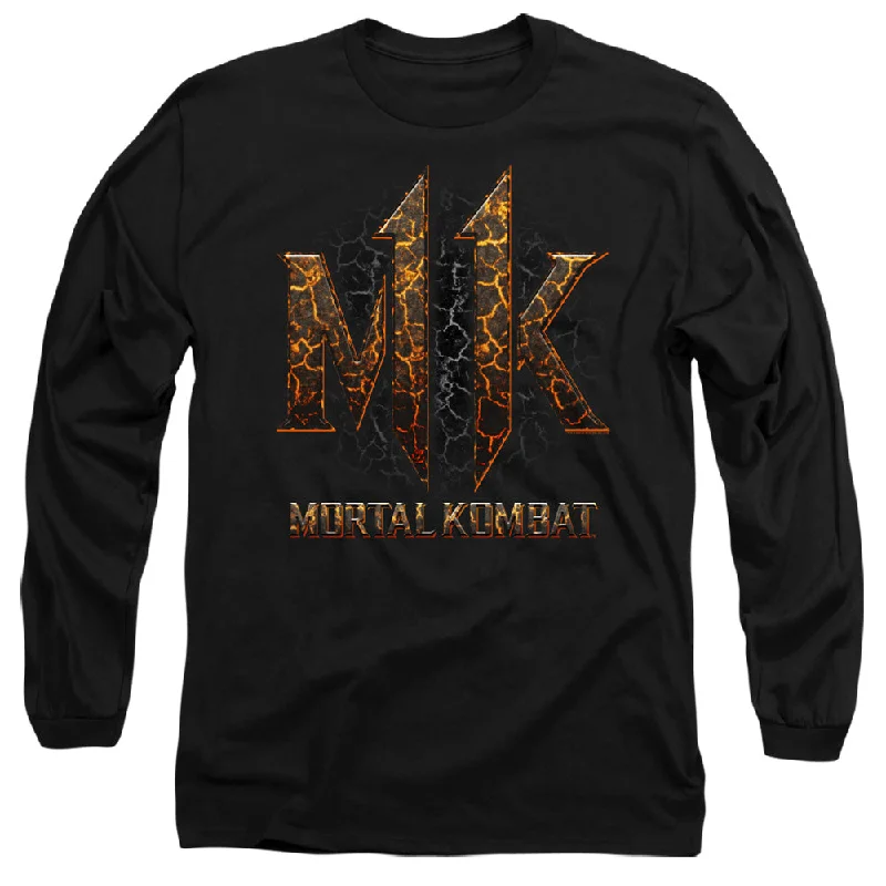 YEAR-End Clearance Mortal Kombat 11 Long Sleeve T-Shirt Lava Logo Black Tee