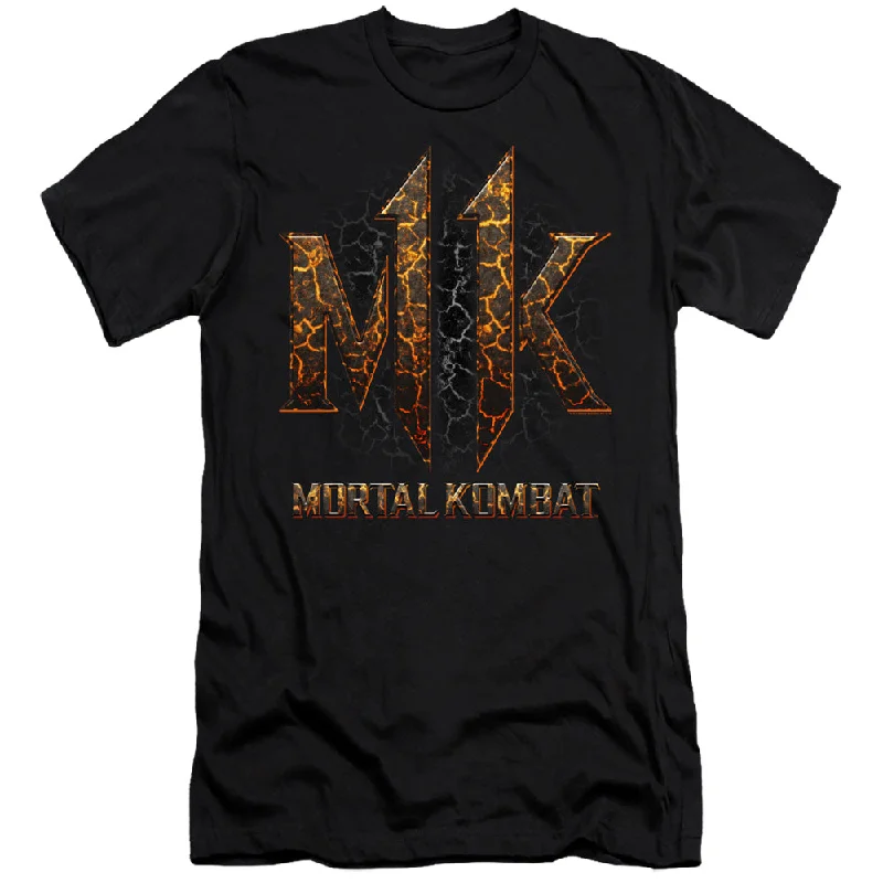 Best Deals Mortal Kombat 11 Premium Canvas T-Shirt Lava Logo Black Tee