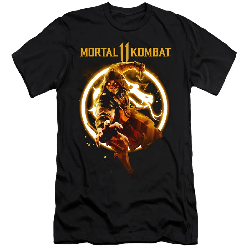 Extra Discounts Mortal Kombat 11 Premium Canvas T-Shirt Scorpion Black Tee