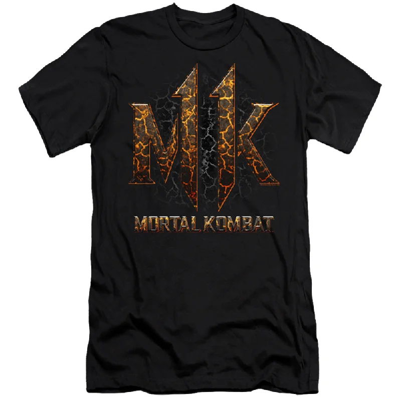 Big Savings Mortal Kombat 11 Slim Fit T-Shirt Lava Logo Black Tee