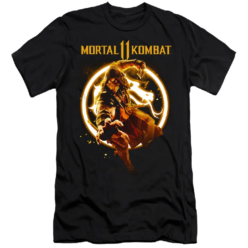 Flash Deals Mortal Kombat 11 Slim Fit T-Shirt Scorpion Black Tee