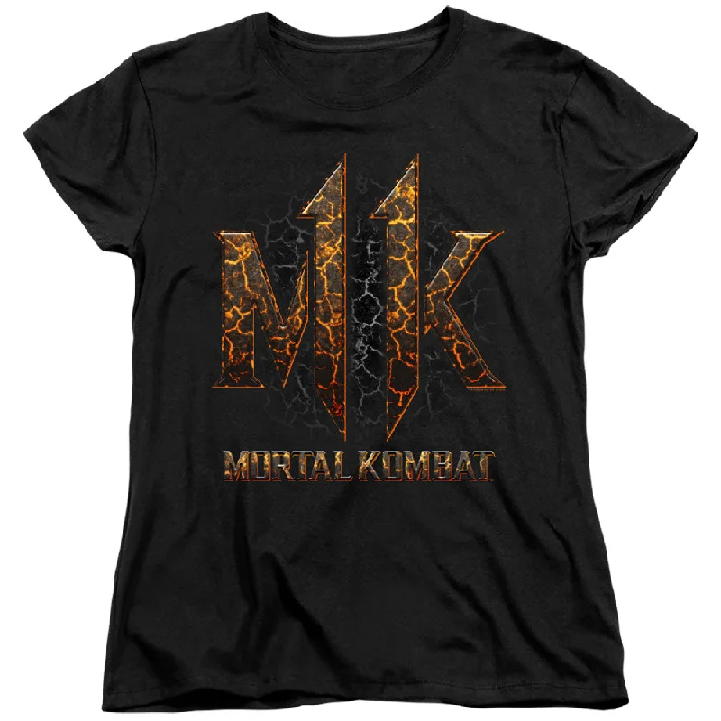 Can't Be Beat Mortal Kombat 11 Womens T-Shirt Lava Logo Black Tee
