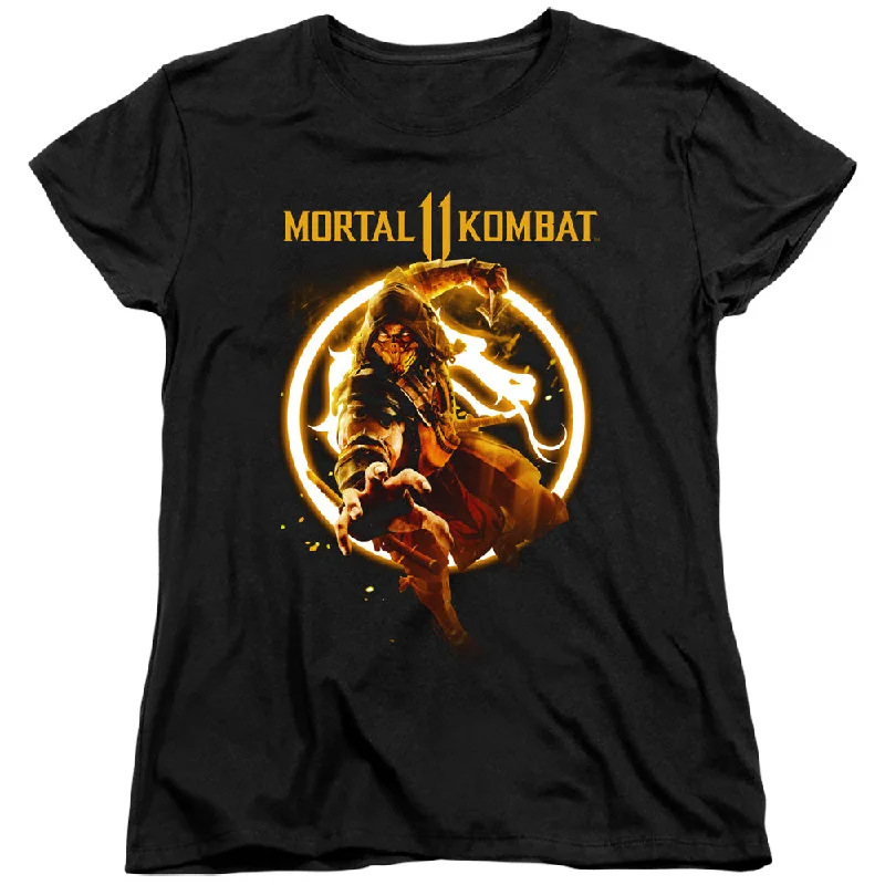 Fantastic Deals Mortal Kombat 11 Womens T-Shirt Scorpion Black Tee