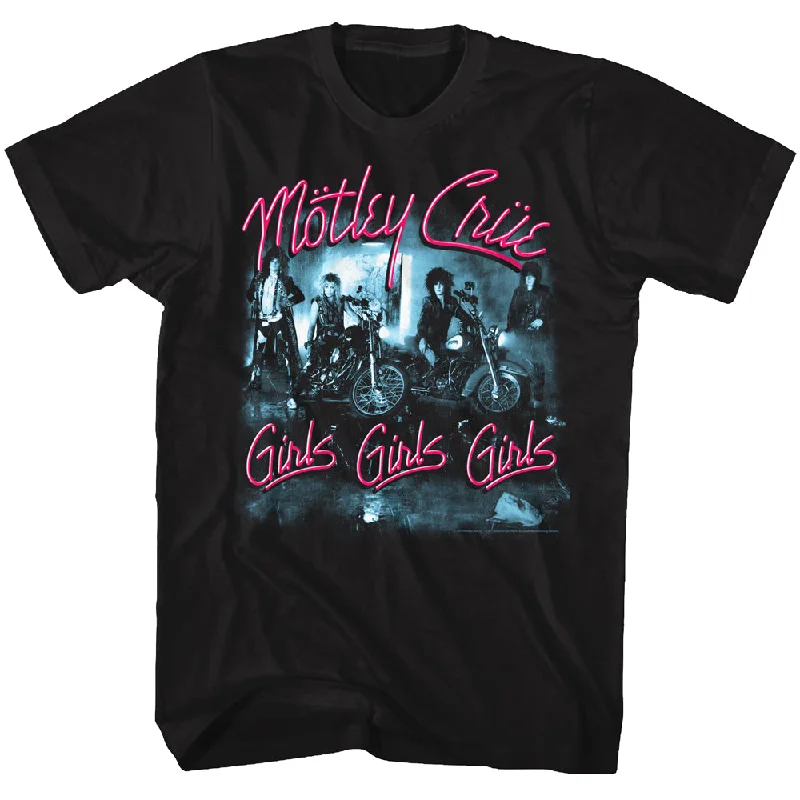 Seasonal Sale Motley Crue Girls Girls Girls Adult Black Tee Shirt