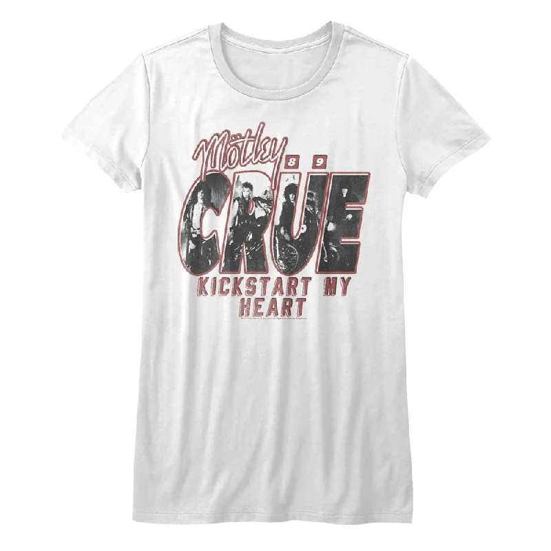 Deal of the Day Motley Crue Kickstart My Heart Juniors White Tee Shirt