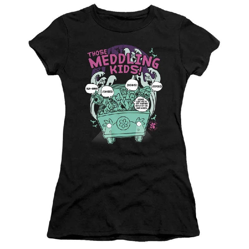 YEAR-End Sale Scooby Doo Juniors T-Shirt Those Meddling Kids Black Premium Tee
