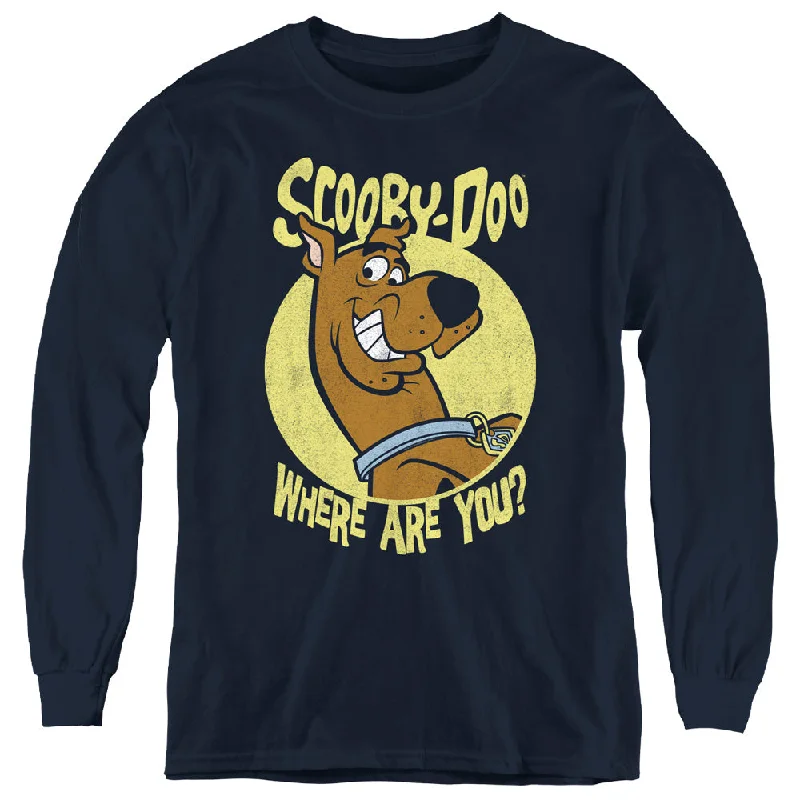 Deal Explosion Scooby Doo Kids Long Sleeve Shirt Where Are You Navy Tee