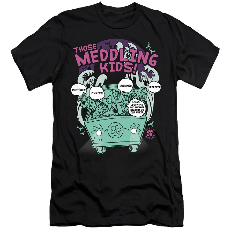 Extra Discounts Scooby Doo Premium Canvas T-Shirt Those Meddling Kids Black Tee