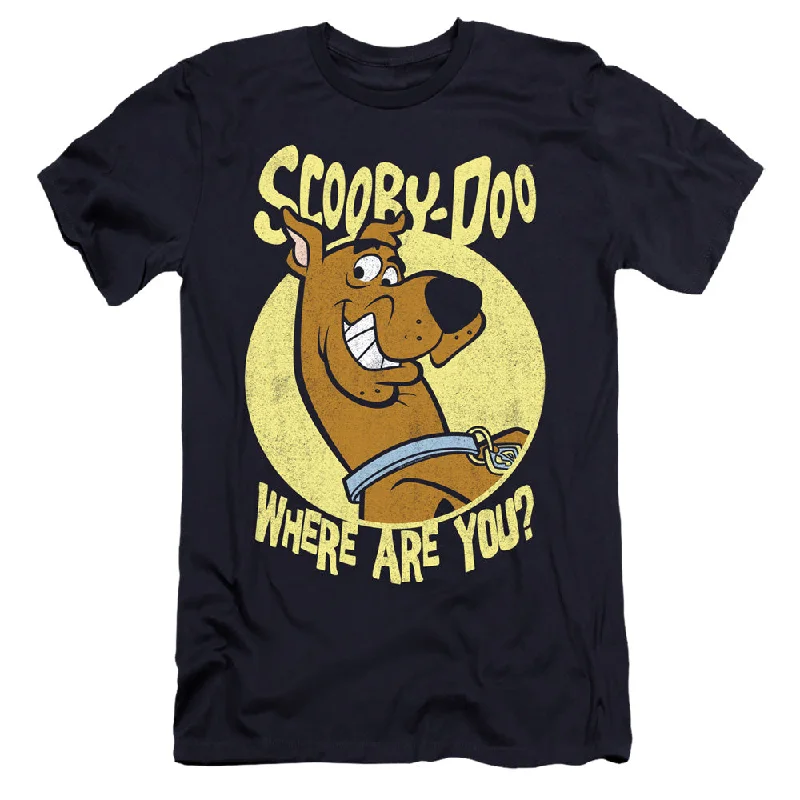 Seasonal Clearance Scooby Doo Premium Canvas T-Shirt Where Are You Navy Tee