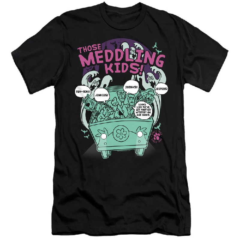Fantastic Deals Scooby Doo Slim Fit T-Shirt Those Meddling Kids Black Tee