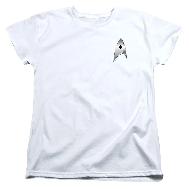 Super Bargain Star Trek Womens T-Shirt Discovery Medical Badge White Tee