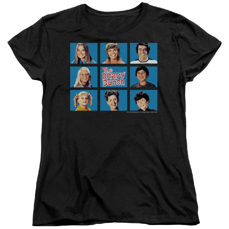 Friends and Family Sale The Brady Bunch Womens T-Shirt Family Framed Black Tee