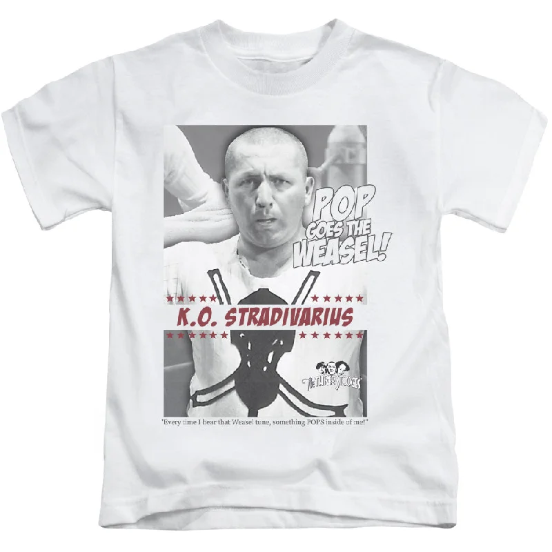 Bargain Prices Three Stooges Boys T-Shirt Pop Goes the Weasel White Tee