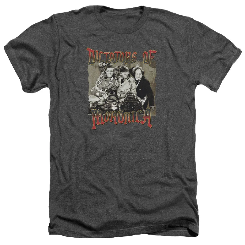 Price Rollback Three Stooges Heather T-Shirt Dictators of Moronica Charcoal Tee