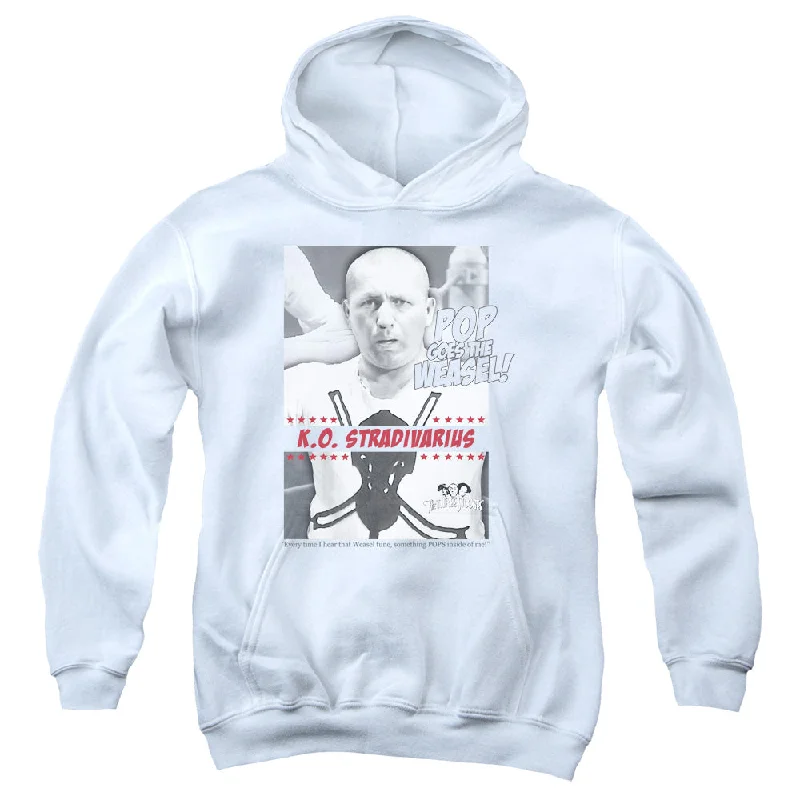 Deep Discounts Three Stooges Kids Hoodie Pop Goes the Weasel White Hoody