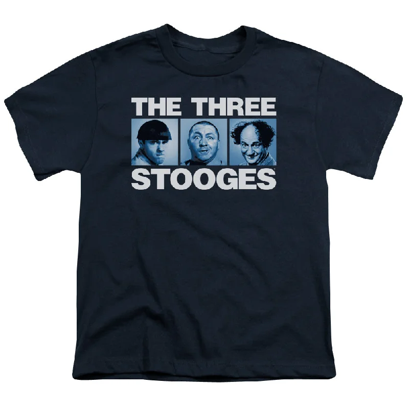 Deal Alert Three Stooges Kids T-Shirt Headshots Navy Tee