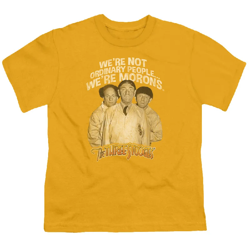 New Markdowns Three Stooges Kids T-Shirt Morons Gold Tee