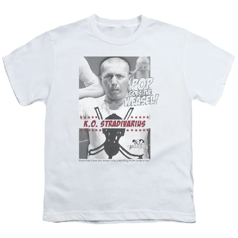 Deal Dash Three Stooges Kids T-Shirt Pop Goes the Weasel White Tee