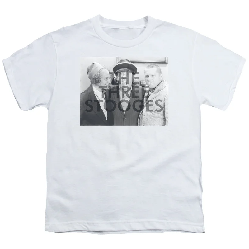Fantastic Offers Three Stooges Kids T-Shirt Watermark White Tee