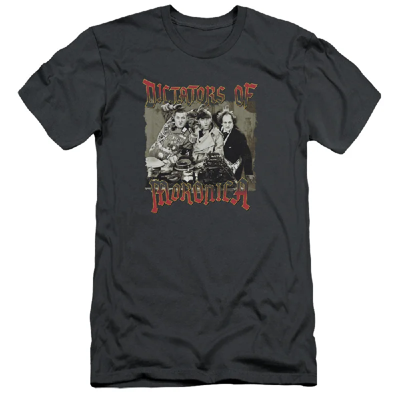 Price Reduction Three Stooges Slim Fit T-Shirt Dictators of Moronica Charcoal Tee