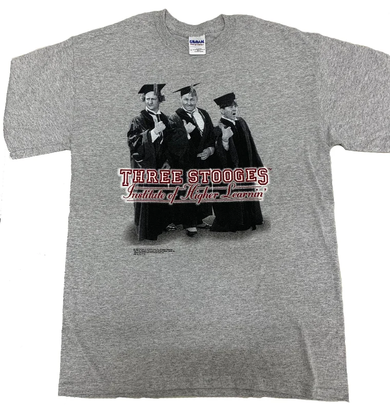 Special Promotion Three Stooges T-Shirt Higher Learning Grey Tee