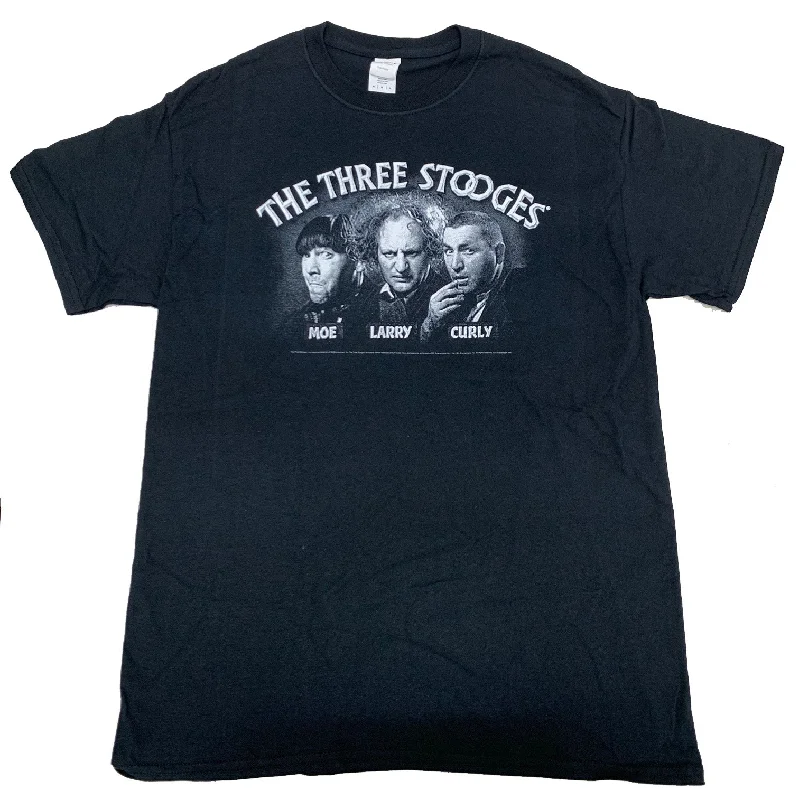 Huge Discounts Three Stooges T-Shirt Opening Credits Black Tee