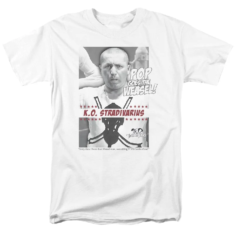Bonus Savings Three Stooges T-Shirt Pop Goes the Weasel White Tee