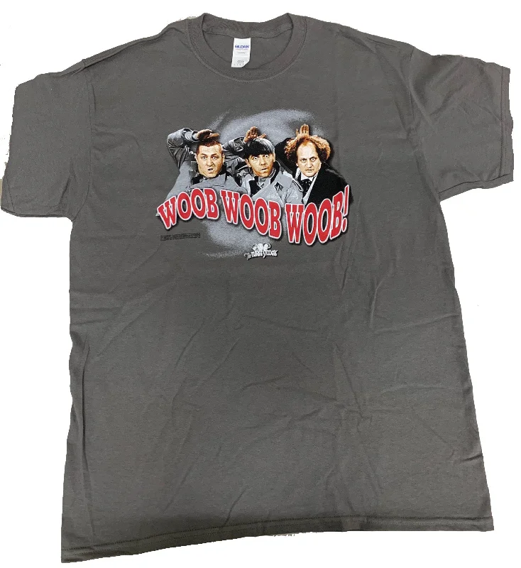 Don’t Miss Out Three Stooges T-Shirt Woob Woob Woob Charcoal Tee