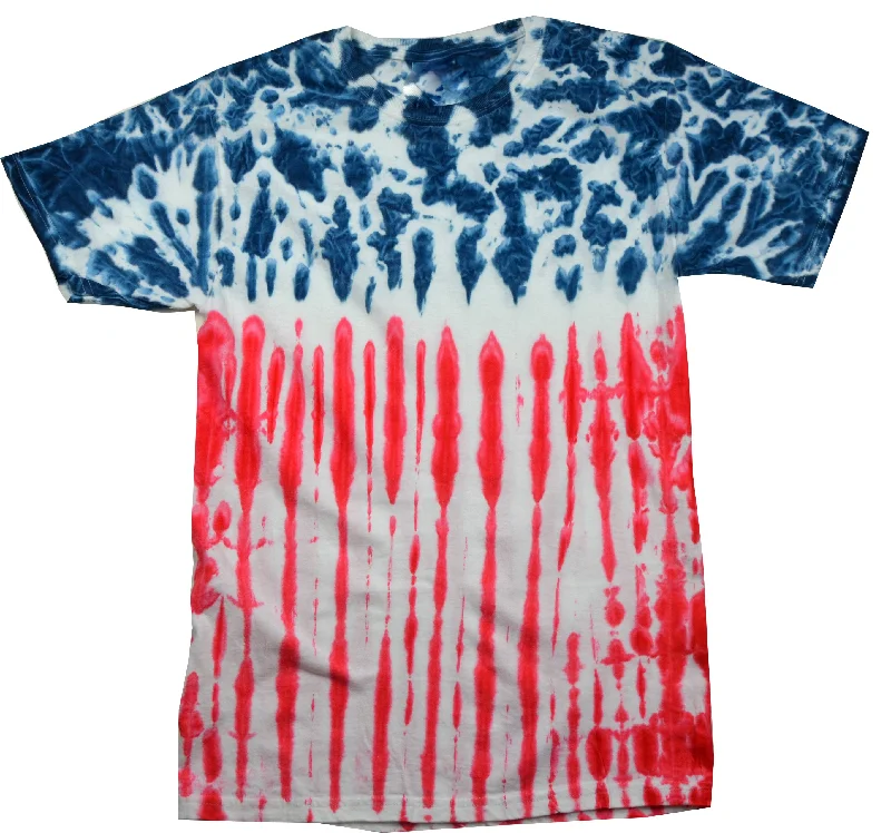 Extra Savings Tie Dye Flag Shirt Red White Blue American USA T-Shirt