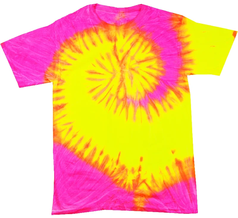 Steals and Deals Tie Dye Shirt Neon Flourescent Pink Yellow Swirl Kids T-Shirt