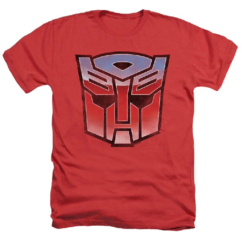 Discount Deals Transformers Heather T-Shirt Blue and Red Autobot Logo Red Tee