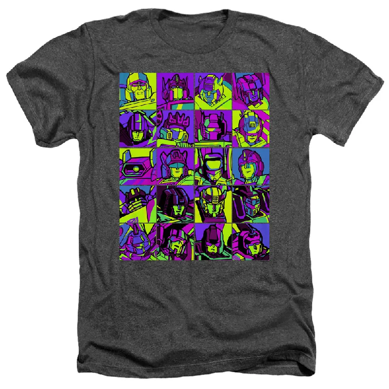 Bonus Savings Transformers Heather T-Shirt Character Faces Charcoal Tee