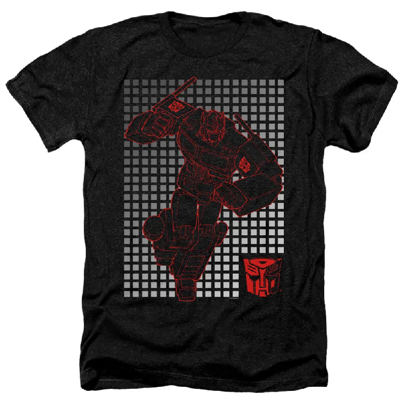 Exclusive Online Offer Transformers Heather T-Shirt Optimus Prime Grid Black Tee