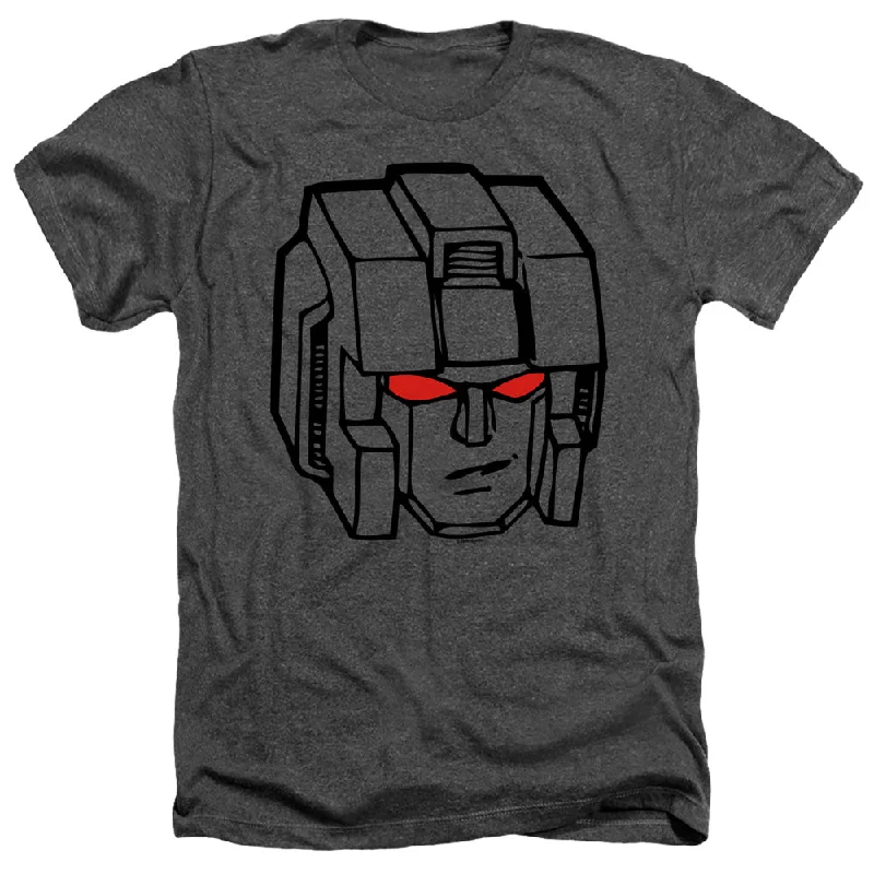 Super Deal Transformers Heather T-Shirt Starscream Face Charcoal Tee