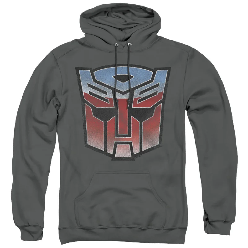 Super Sale Transformers Hoodie Blue and Red Autobot Logo Charcoal Hoody