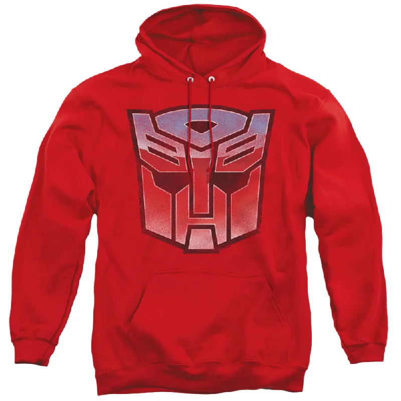 Flash Deals Transformers Hoodie Blue and Red Autobot Logo Red Hoody