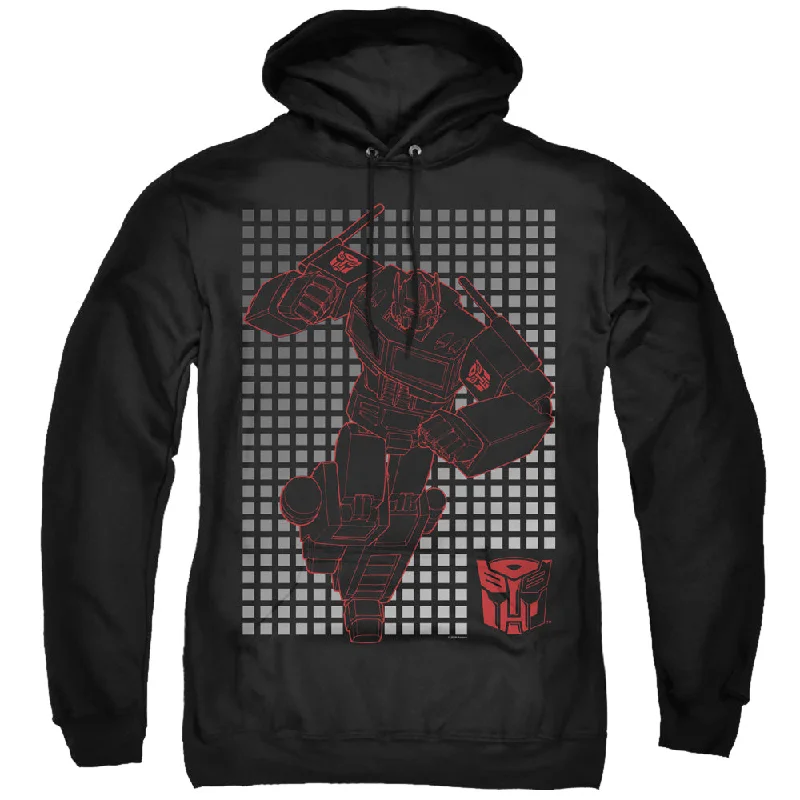Clearance Sale Transformers Hoodie Optimus Prime Grid Black Hoody