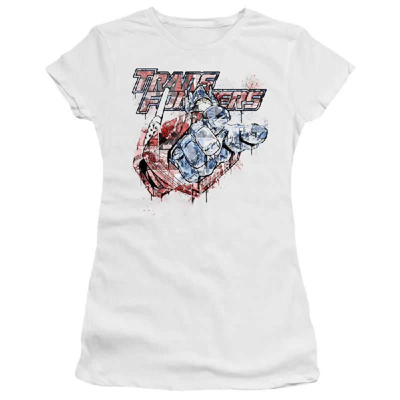 Major Savings Transformers Juniors T-Shirt Spray Paint White Premium Tee