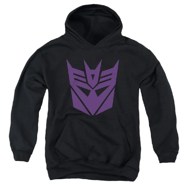 Deal Dash Transformers Kids Hoodie Purple Decepticon Logo Black Hoody