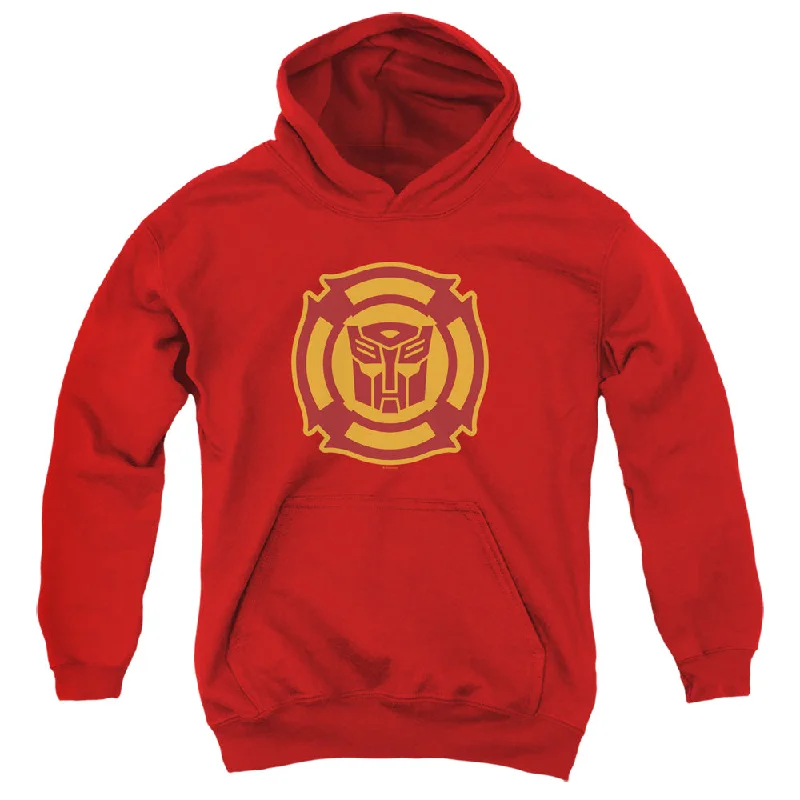 Referral Discount Transformers Kids Hoodie Rescue Bots Logo Red Hoody
