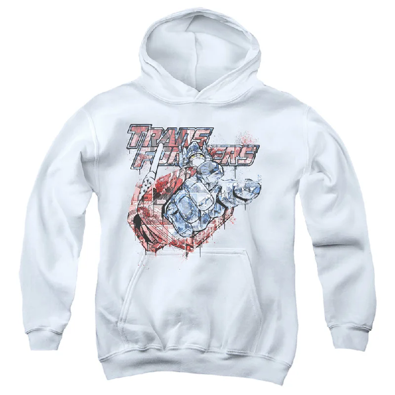 Limited Availability Transformers Kids Hoodie Spray Paint White Hoody