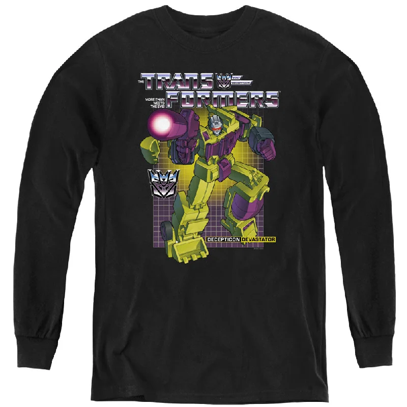 Price Blitz Transformers Kids Long Sleeve Shirt Devastator Black Tee