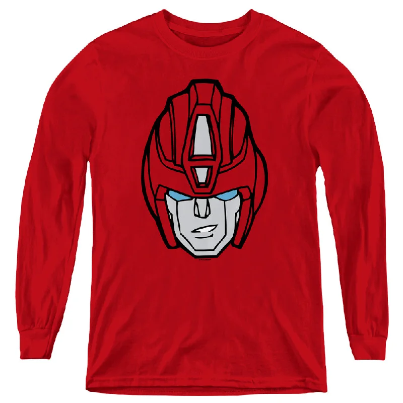 Special Discount Transformers Kids Long Sleeve Shirt Hot Rod Face Red Tee