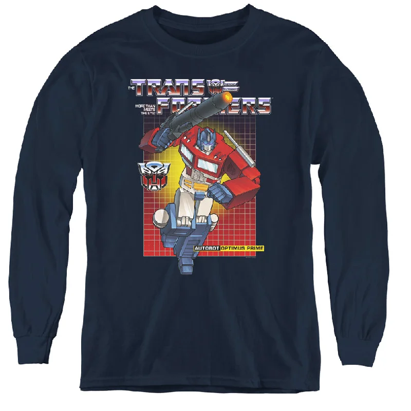 Mega Sale Transformers Kids Long Sleeve Shirt Optimus Prime Navy Tee